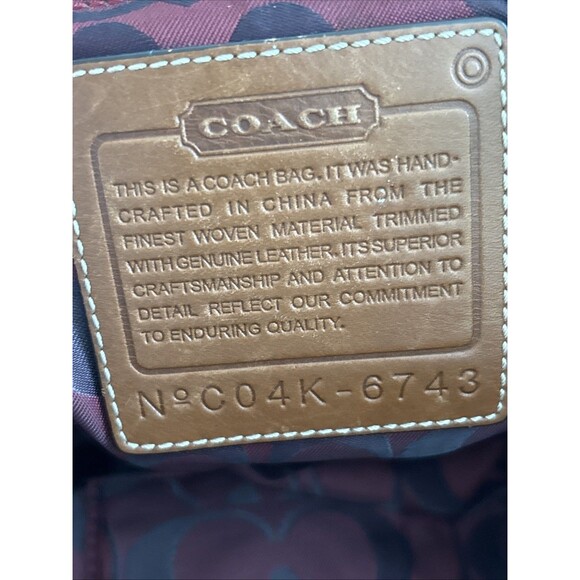 VGUC Vintage Coach Denim Day Chambray Brown Leather Trim backpack 9” X 11” - Picture 14 of 14